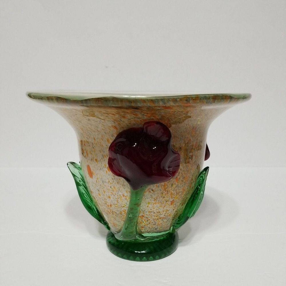 Vintage Italian Murano Art Glass Planter‎ Vase, 5 1/4" Tall, 7" Diameter (Top)